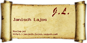 Janisch Lajos névjegykártya